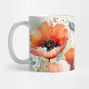 Watercolor Poppies Mug